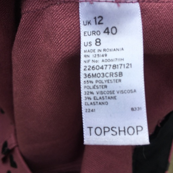 Topshop Heart Cropped Pants. Dusty Rose with black hearts. Women’s US 8 … - Picture 14 of 16